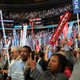 Delegates wave banners on the second day of the 2016 Democratic National Convention at the Wells Fargo Center in Philadelphia on July 26, 2016.
Paul Morigi/WireImage
